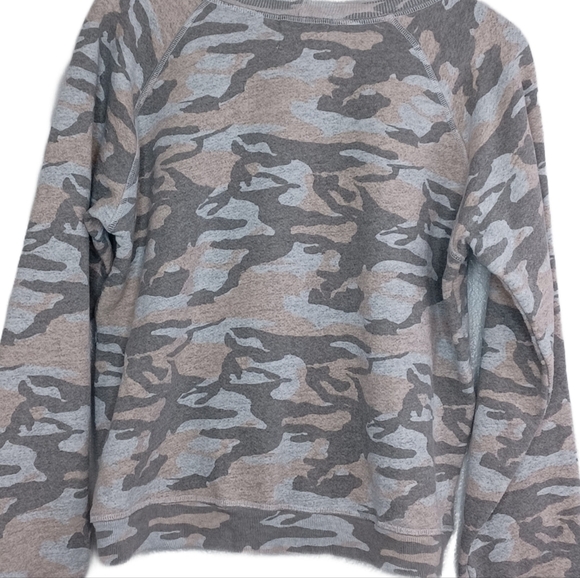 Monrow Camo Sz M Cotton Crewneck Sweatshirt - Picture 5 of 11